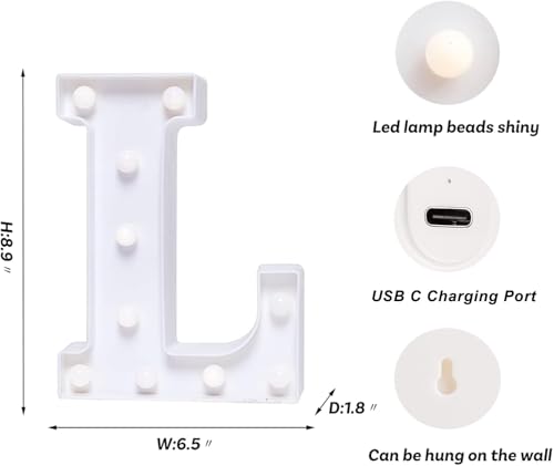 Rechargeable LED Letter Lights Sign Marquee Light Up Letters Sign for Night Light Wedding