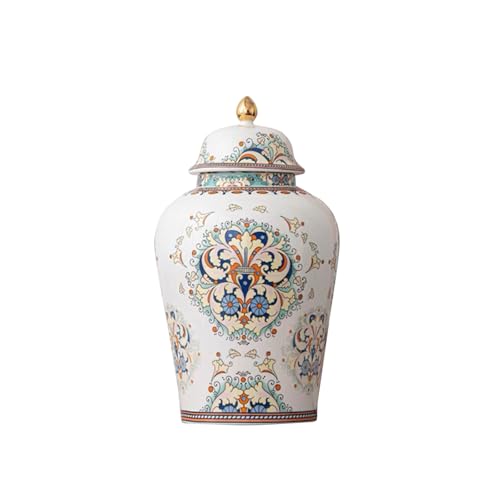 12 inches flowers Ginger Jar with Lid Chinese Decorative Ceramic