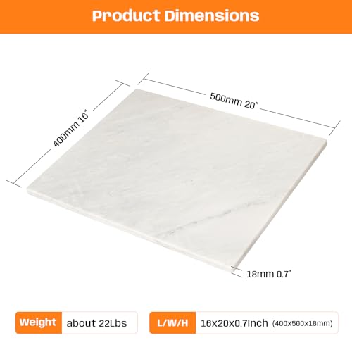 White Marble Cutting Board 16x20 Inch