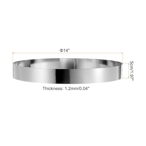 Round Cake Ring 14 x 2 Inch Seamless Stainless Steel Pastry Mousse Dessert Ring Mirror Coating for Baking Cooking Making Tool