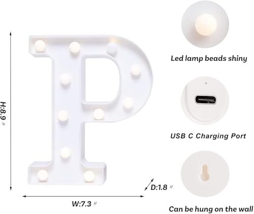 Rechargeable LED Letter Lights Sign Marquee Light Up Letters Sign for Night Light Wedding