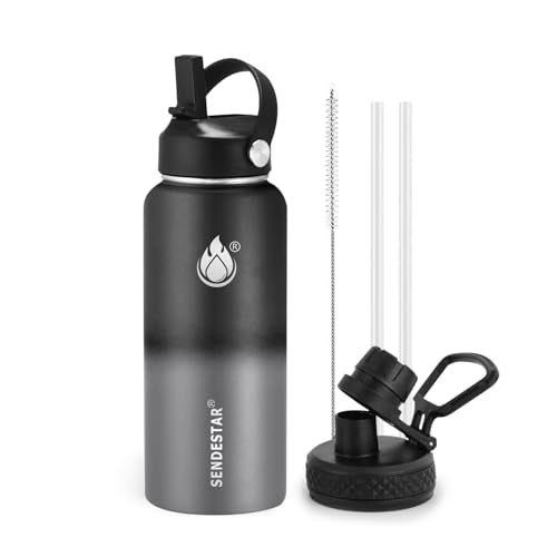 Insulated Water Bottle 32 oz with Straw