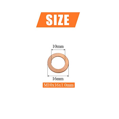 M10 Flat Washer Copper Sealing Ring (75 Count)