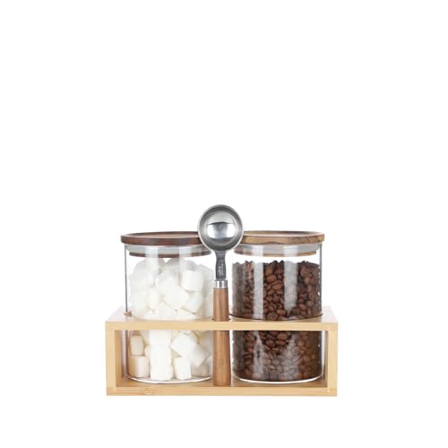 Glass Baking Canister Set with Scoop & Rack