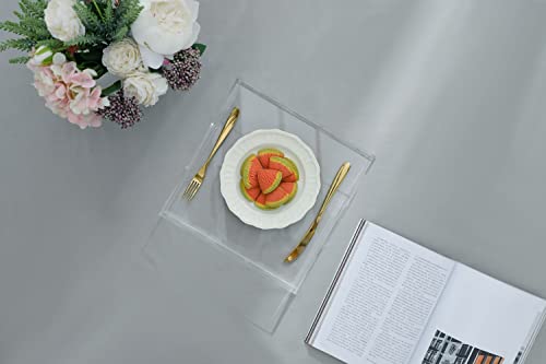 Clear Sturdy Acrylic Serving Tray with Handles