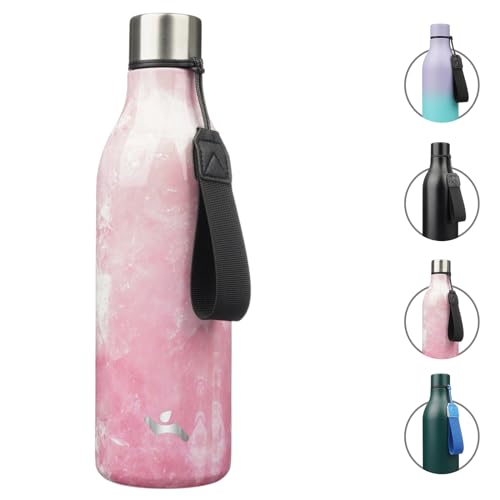 25 oz Insulated Stainless Steel Metal Water Bottle with Strap