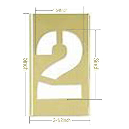 3 Inch Brass Number Stencils (15 Count)