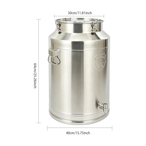 76L 20Gal 304 Stainless Steel Milk Can with Spigot