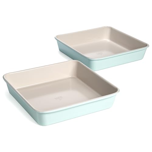 Clean Ceramic Square Cake Pans Set (2 Count)