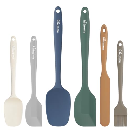 6 Pieces Silicone Spatula Set with Silicone Brush (6 Count)