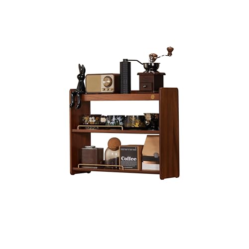 Wooden Cup Holder Walnut 3 Tier Shelf Organizer