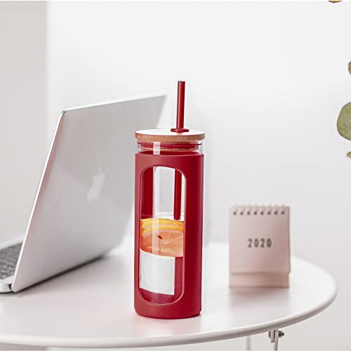 20oz Glass Tumbler with Straw and Lid