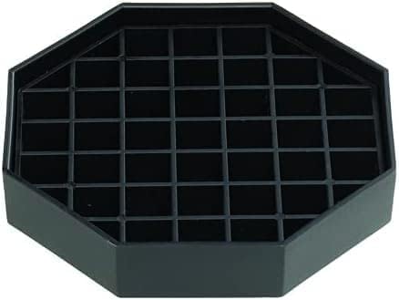 4 Inch Octagonal Drip Tray Black Honeycomb Grid 12 Pack Bar Mat