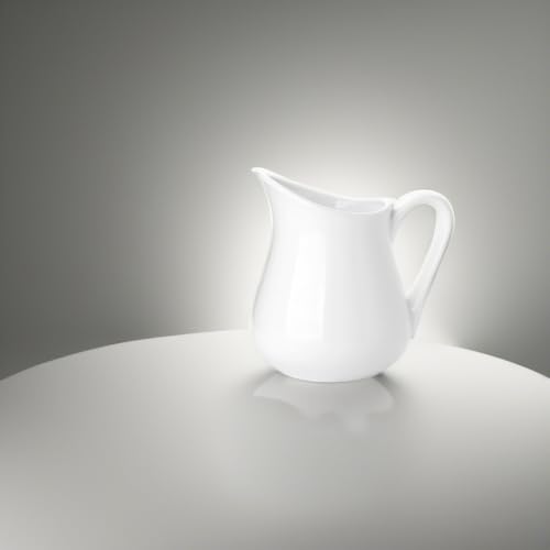 8 Oz Classic White Fine Porcelain Creamer with Handle