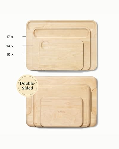 4 Piece Double Sided Wood Cutting Board Set (4 Count)