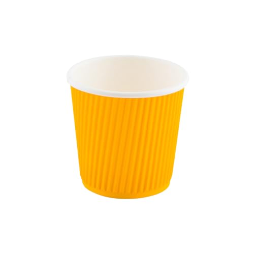 Ripple Wall Coffee Cups 500 Count 4 Ounce Insulated Yellow Paper Cups