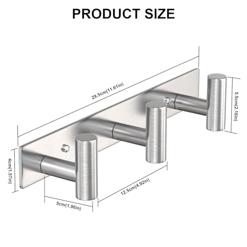 Silvery Hat and Coat Wall Mount Rack (2 Count)