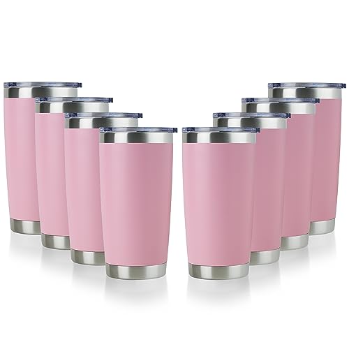 20oz Stainless Steel Tumbler Bulk with Lid (8 Count)