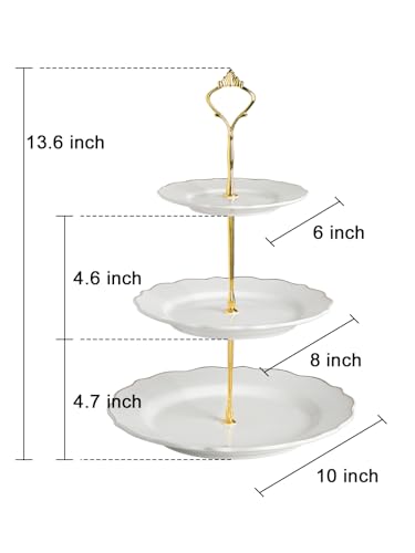 Sweejar 3 Tier Ceramic Cake Stand Wedding