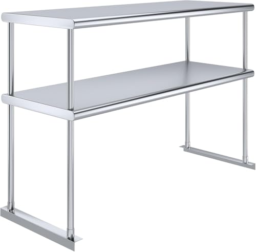 48" x 18" NSF Stainless Steel Double Overshelf