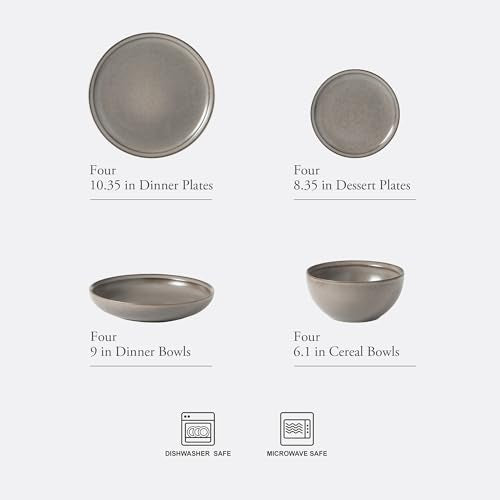 Beckett Stoneware Matte Reactive Glaze 16 Piece