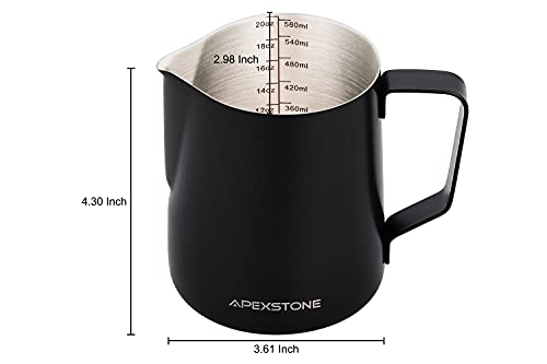 20 oz Black Espresso Steaming Pitcher