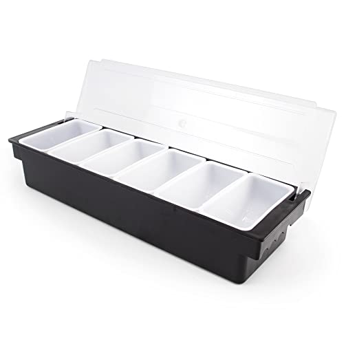 6 Tray Bar Top Food & Garnish Station with Lid