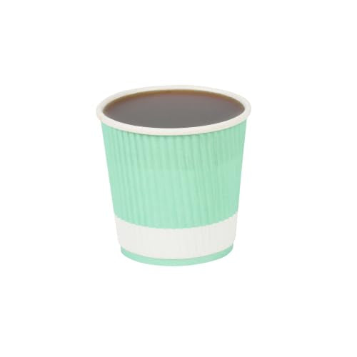 Ripple Wall Coffee Cups 500 Count 4 Ounce Insulated Light Green Paper Cups