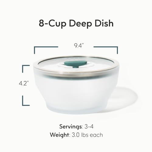 8 Cup Microwave Cookware Glass Container with Lid
