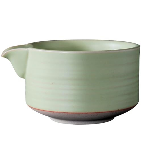 Matcha Traditional Porcelain Tea Bowl with Pour Spout