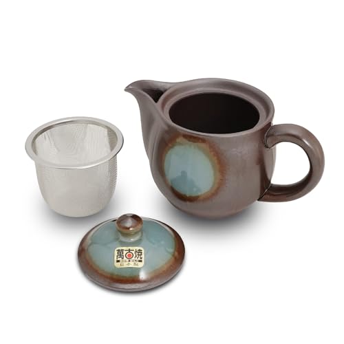 Japanese Banko Ware Teapot with Removable Stainless Steel Strainer