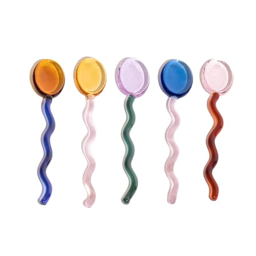 5 Pieces Glass Spoons (5 Count)