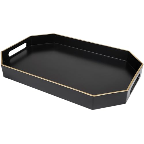 Black Decorative Tray with Handles