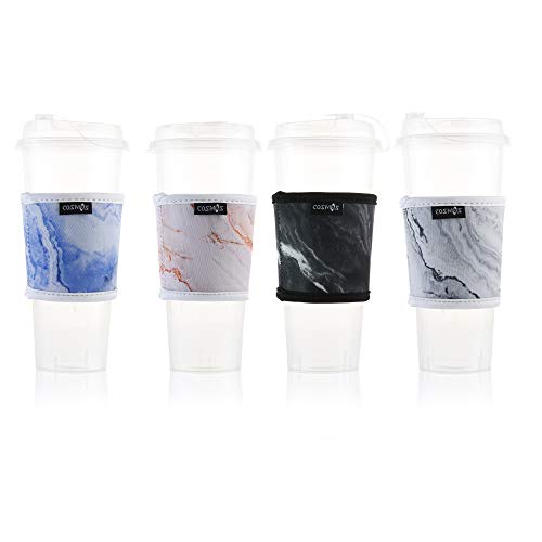 Reusable Coffee Mug Sleeve Cover Coffee Cup Sleeve Cover Heat Resistant Neoprene Insulator Sleeve for Coffee Tea Hot Cold Beverage (4 Count)