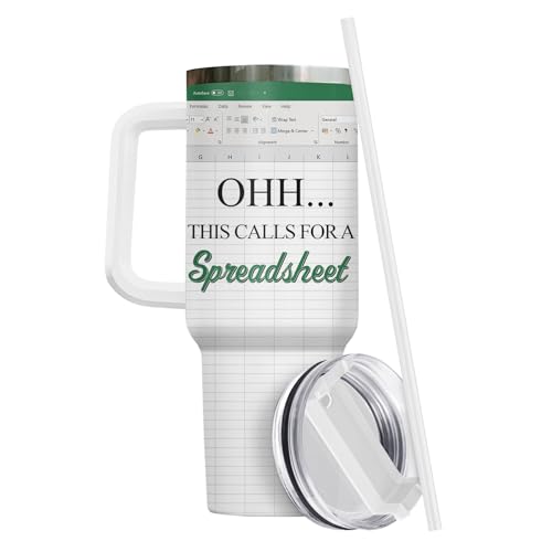 Spreadsheet Funny Office 40 oz Tumbler with Handle