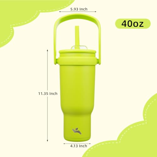 40 oz Tumbler with Handle and Straw