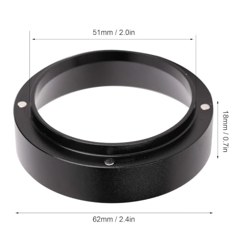Dosing Rings Aluminum Coffee Powder Dosing Rings Funnel with Magnetic Replacement Coffee Maker Accessory Black