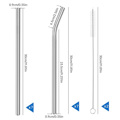 14PCS Stainless Steel Straws Fit for 40oz Stanley Tumbler (14 Count)