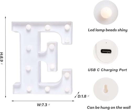 Rechargeable LED Letter Lights Sign Marquee Light Up Letters Sign for Night Light Wedding