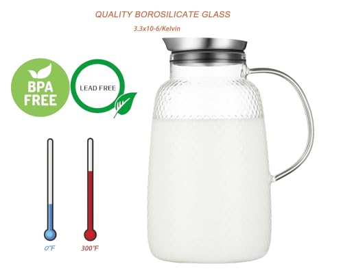 Pineapple Series 78 Oz Borosilicate Glass Pitcher with Lid