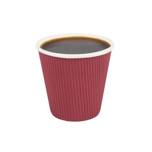 Ripple Wall Coffee Cups 500 Count 8 Ounce Insulated Crimson Paper Cups