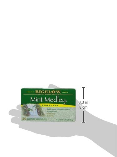 Bigelow Tea Mint Medley Herbal Tea, Caffeine Free Mint Tea with Spearmint and Peppermint, 20 Count Box (Pack of 12), 120 Total Tea Bags