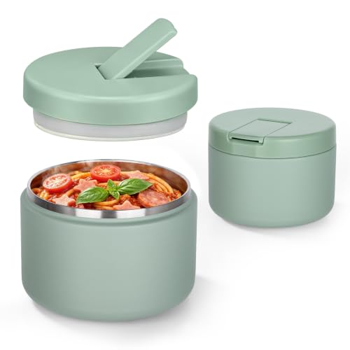 12oz Insulated Vacuum Food Jar with Buckle Lid Wide Mouth Soup Thermo for Hot Food Kids Leakproof Stainless Steel Lunch Container