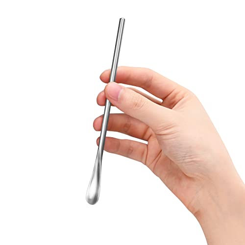 6-Pack 6.2" / 15.8cm 304 Stainless Steel Long Handle Stirring & Mixing Spoon – Reusable Bar Tool for Coffee, Tea, Iced Drinks & Cocktails (6 Count)