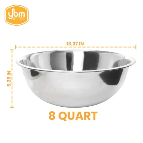 8 Quart Stainless Steel Premium Mixing Bowl