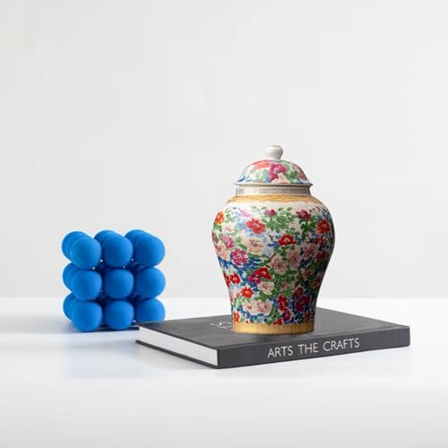 8 inches Ginger Jar with Lid Chinese Decorative Ceramic Tea Storage