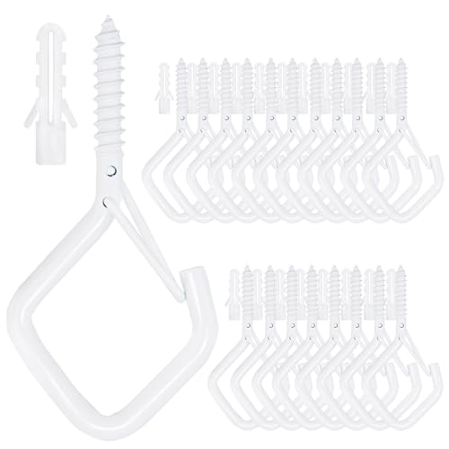 20PCS Eye Screw Hooks for Hanging Heavy Duty with Safety Buckle.Metal Ceiling Hooks for Hanging Plants