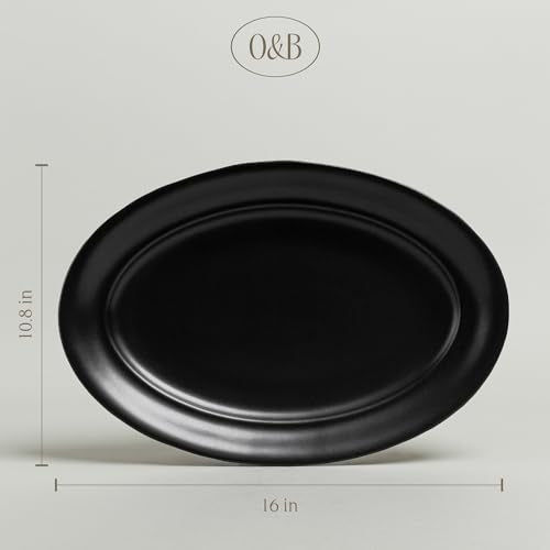 over&back Rim Stoneware Serving Platter