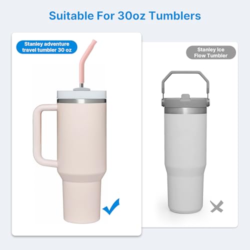 Metal Straw with Silicone Tip for 30oz Stanley Cup