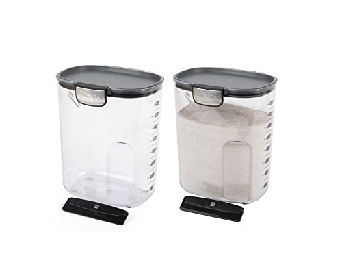 International ProKeeper+ Clear Plastic Airtight Food Baker's Kitchen Storage Organization Container Canister Set with Magnetic Accessories (2 Count)